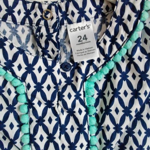 Carter's Pom-Pom Trim Patterned Cotton Tunic - Picture 3 of 4